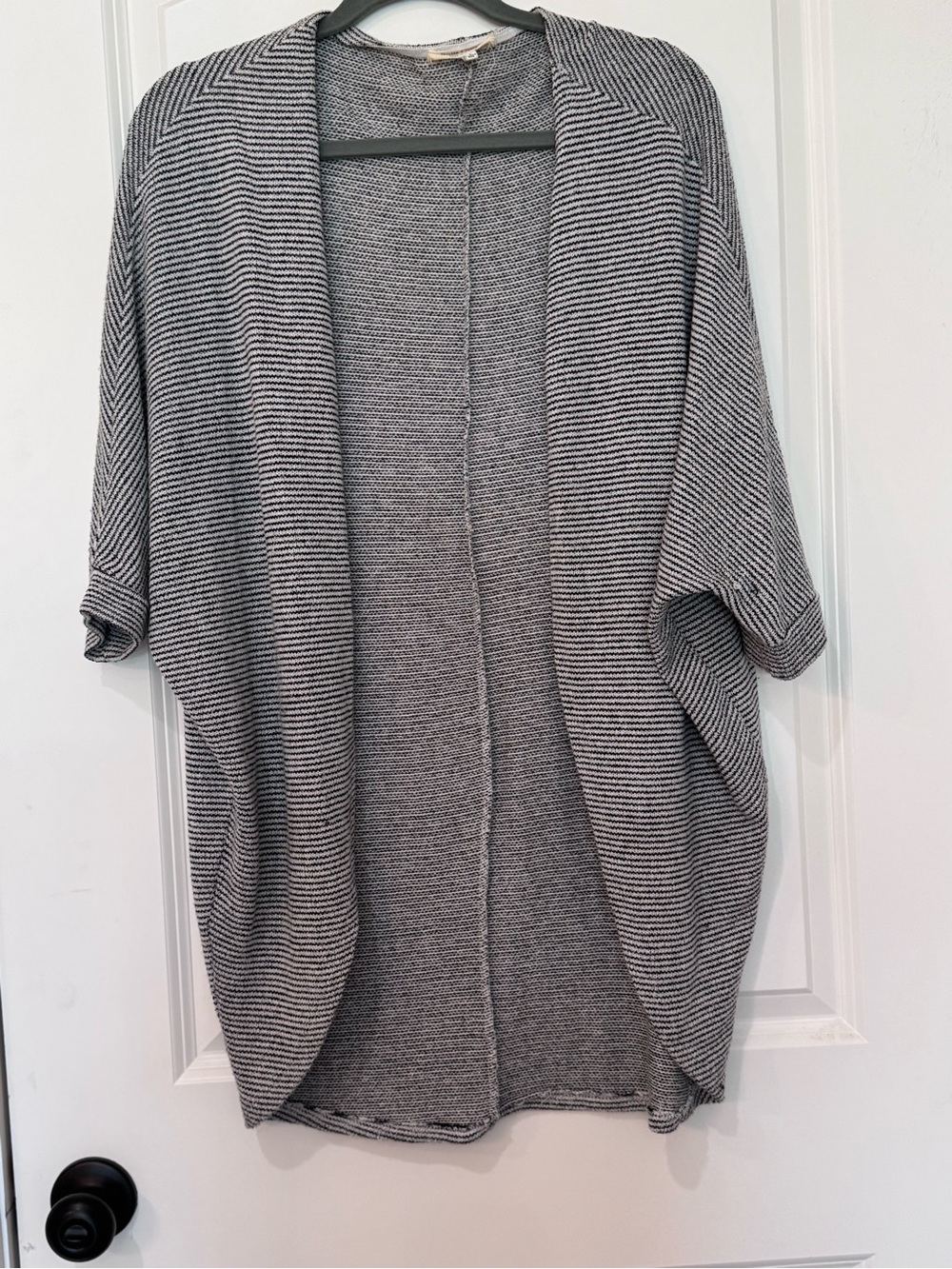 Rolla Coster Black & White Striped Open Cardigan